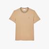 imageLacoste Mens Crew Neck Short Sleeve Regular Fit Classic TShirtViennese Striped Collar