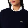 imageLacoste Womens Core Collection Regular Fit Crew Neck Long Sleeve Classic SweaterNavy Blue