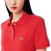 imageLacoste Womens Core Short Sleeve Regular Fit Petit Pique PoloGrenadine Red
