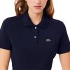 imageLacoste Womens Core Short Sleeve Regular Fit Petit Pique PoloNavy Blue