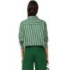 imageLacoste Womens Oversized Popeline Long Sleeve ShirtGreenWhite