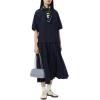 imageLacoste Womens Oversized Technical Fabric Polo ShirtNavy Blue