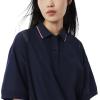 imageLacoste Womens Oversized Technical Fabric Polo ShirtNavy Blue