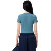 imageLacoste Womens Slim Fit Ribbed Cotton TShirtDusty Blue