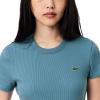 imageLacoste Womens Slim Fit Ribbed Cotton TShirtDusty Blue