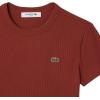 imageLacoste Womens Slim Fit Ribbed Cotton TShirtIberis Red