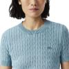 imageLacoste Womens Washed Effect Cable Knit SweaterDusty Blue