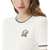 imageLacoste womens Made in France Embroidered Shield SweaterFlour