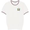 imageLacoste womens Made in France Embroidered Shield SweaterFlour