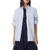 imageLacoste Womens Oversized Popeline Long Sleeve ShirtGypsy BlueWhite