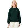 imageLacoste Womens Regular Fit Double Face Piqu Crew Neck SweatshirtForest Green