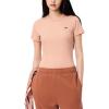 imageLacoste Womens Slim Fit Ribbed Cotton TShirtLatte