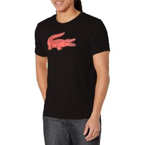 imageLacoste Mens Ultra Dry XXL Logo Sport TShirtBlackCorrida Red