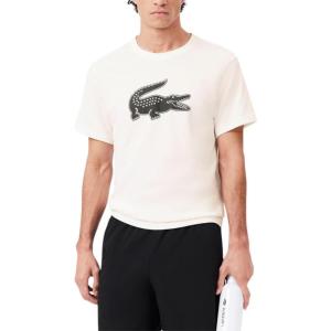 imageLacoste Mens Ultra Dry XXL Logo Sport TShirtWhiteBlack
