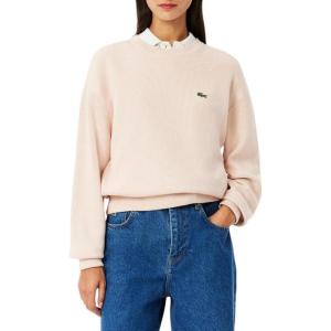 imageLacoste Womens Core Collection Regular Fit Crew Neck Long Sleeve Classic SweaterPeach