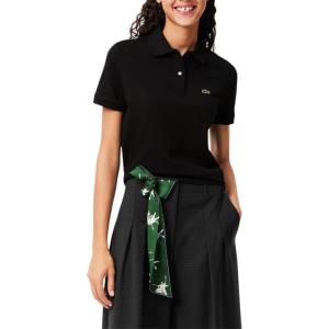 imageLacoste Womens Core Short Sleeve Regular Fit Petit Pique PoloBlack