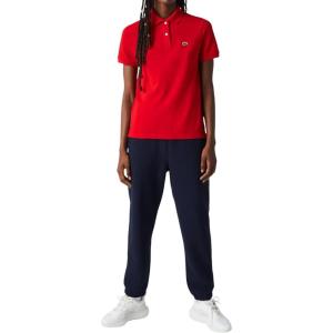 imageLacoste Womens Core Short Sleeve Regular Fit Petit Pique PoloDeep Red