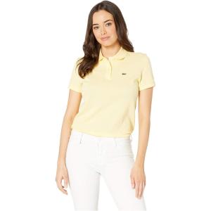 imageLacoste Womens Core Short Sleeve Regular Fit Petit Pique PoloNapolitan Yellow
