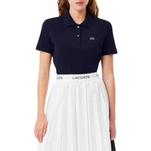 imageLacoste Womens Core Short Sleeve Regular Fit Petit Pique PoloNavy Blue