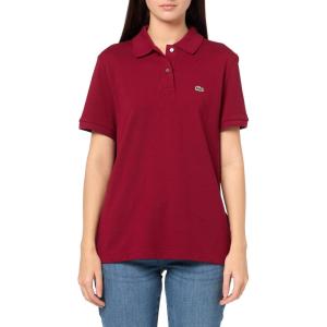 imageLacoste Womens Core Short Sleeve Regular Fit Petit Pique PoloVarsity Red