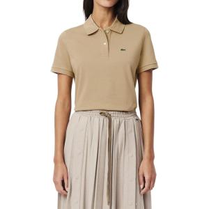 imageLacoste Womens Core Short Sleeve Regular Fit Petit Pique PoloViennese Beige