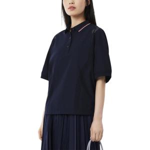 imageLacoste Womens Oversized Technical Fabric Polo ShirtNavy Blue