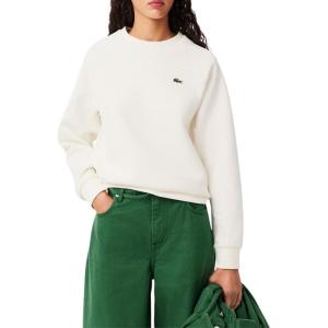 imageLacoste Womens Regular Fit Double Face Piqu Crew Neck SweatshirtFlour