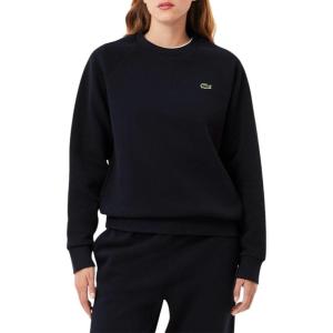 imageLacoste Womens Regular Fit Double Face Piqu Crew Neck SweatshirtMidnight Blue