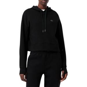 imageLacoste Womens Short Cut Cutton HoodieBlack