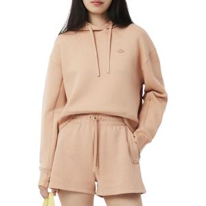 imageLacoste Womens Short Cut Cutton HoodieLatte