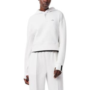 imageLacoste Womens Short Cut Cutton HoodieWhite