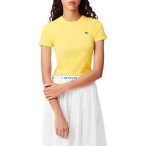 imageLacoste Womens Slim Fit Ribbed Cotton TShirtYellow