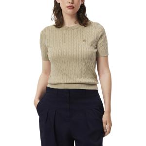imageLacoste Womens Washed Effect Cable Knit SweaterTan