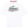 imageLacoste Boys Short Sleeve Relaxedfit Graphic Polo ShirtWhiteMultico