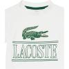imageLacoste Kids Short Sleeve Crewneck Large Front Croc Graphic TeeshrtWhite