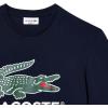 imageLacoste Mens Crew Neck Short Sleeve Regular Fit Branding TShirtNavy Blue