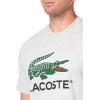 imageLacoste Mens Crew Neck Short Sleeve Regular Fit Branding TShirtSilver Chine