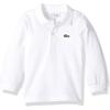 imageLacoste Boys Boy l1912 Long Sleeve Classic Pique PoloWhite