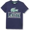 imageLacoste Kids Short Sleeve Crewneck Large Front Croc Graphic TeeshrtNavy Blue