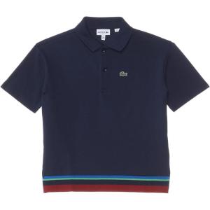 imageLacoste Boys Oversized Short Sleeve Color Blocked Polo ShirtNavy BlueMulticolor