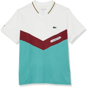 imageLacoste Boys Short Sleeve Chevron Tennis PoloBlancLimeirazinocelle