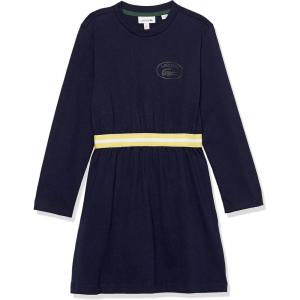 imageLacoste Girls Contrast Waist Cotton Jersey DressMarine