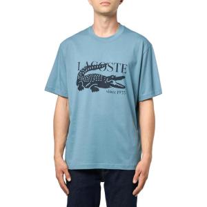 imageLacoste Mens Crew Neck Short Sleeve Classic Fit Branding TShirtLimestone