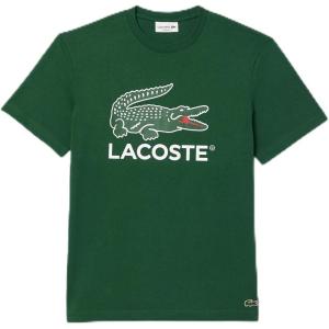 imageLacoste Mens Crew Neck Short Sleeve Regular Fit Branding TShirtAppalachan Green