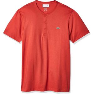 imageLacoste Mens Pima Cotton Henley TShirtCrater Orange