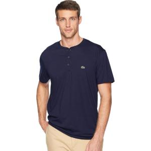 imageLacoste Mens Pima Cotton Henley TShirtNavy Blue