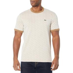 imageLacoste Mens Short Sleeve Crew Neck Allover Monogram T shirtFarineCookie