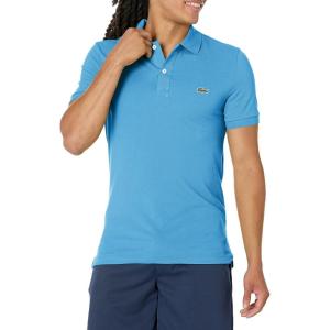 imageLacoste Mens Slim Fit L1212 Short Sleeve Pique Polo ShirtArgentine Blue