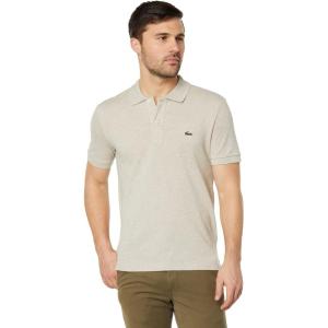 imageLacoste Mens Slim Fit L1212 Short Sleeve Pique Polo ShirtHeather Wicker