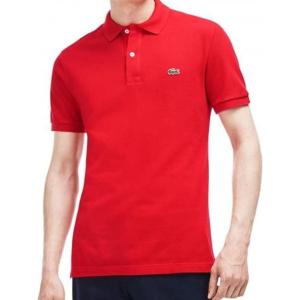 imageLacoste Mens Slim Fit L1212 Short Sleeve Pique Polo ShirtRedcurrant Bush
